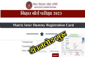 Matric inter Dummy Registration card 