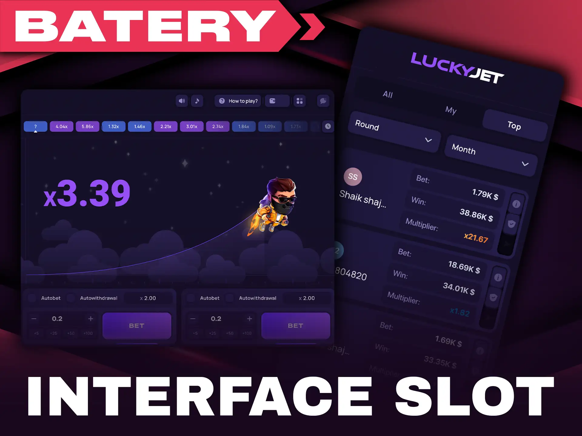 Explore the user-friendly interface of Lucky Jet on Batery.