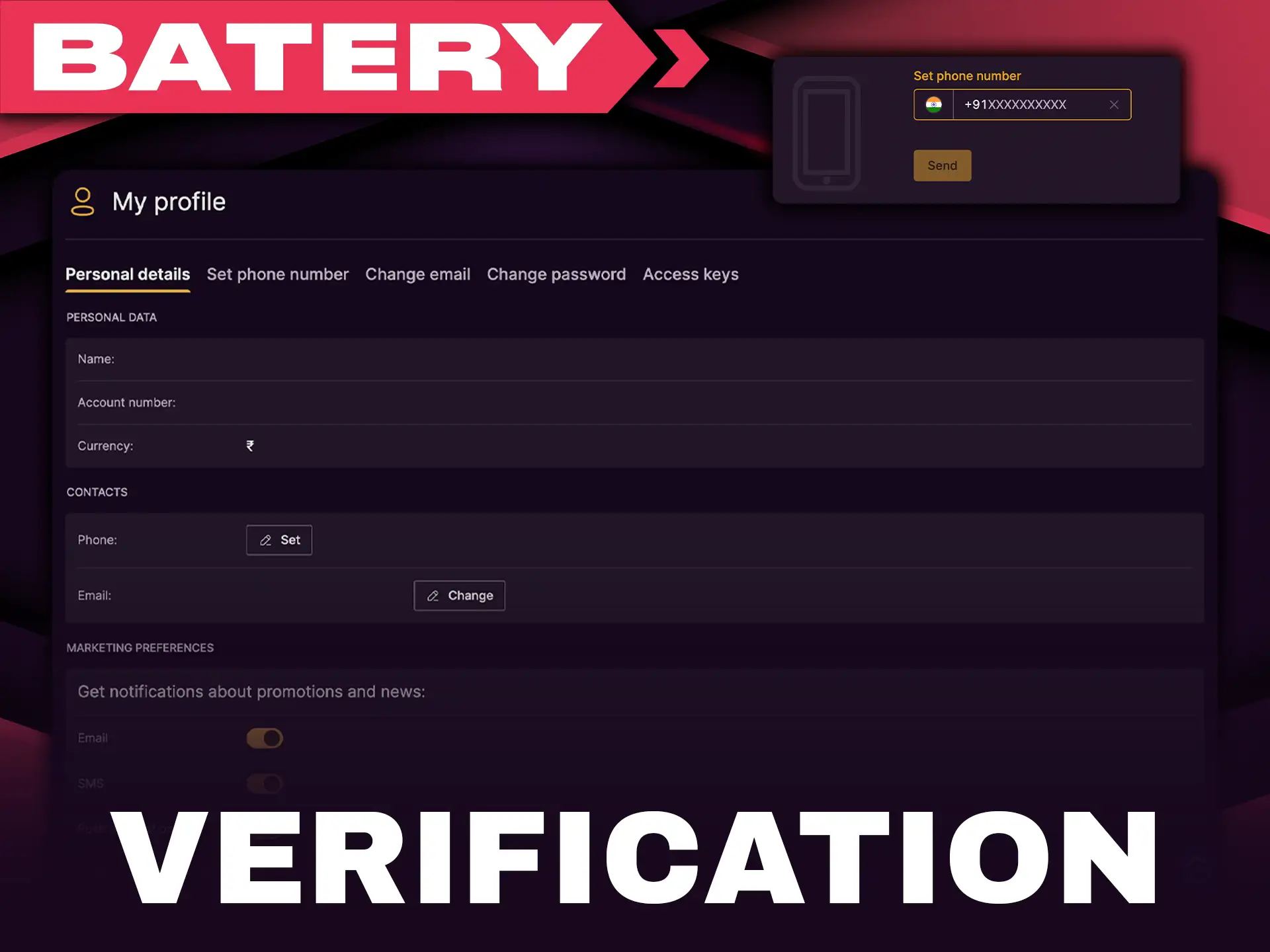 Complete verification on Batery to unlock all features.