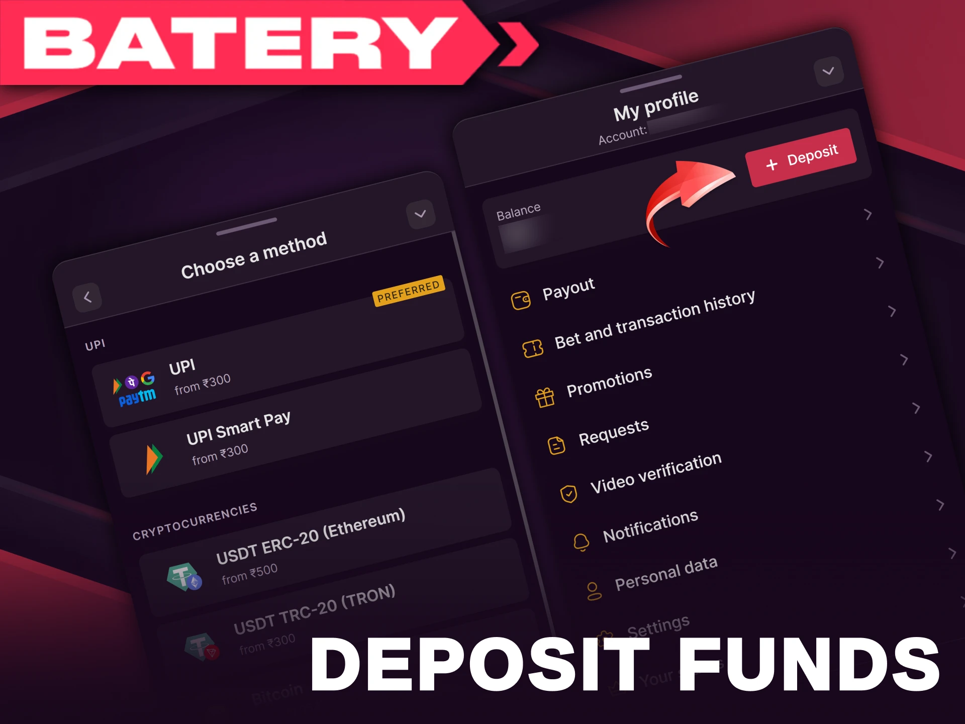 Batery provides a variety of payment systems.