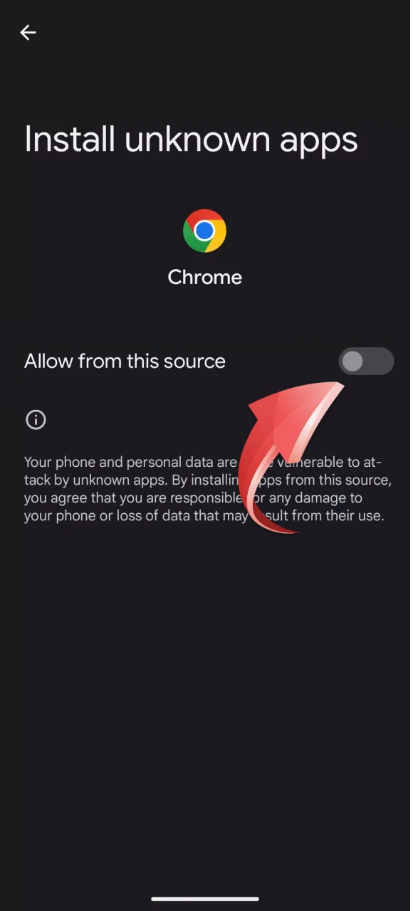 In your phone's settings, enable the option to install apps from unknown sources.